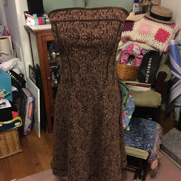Anthropologie Dresses & Skirts - Anthropologie Jacquard Strapless Dress & Shrug M
